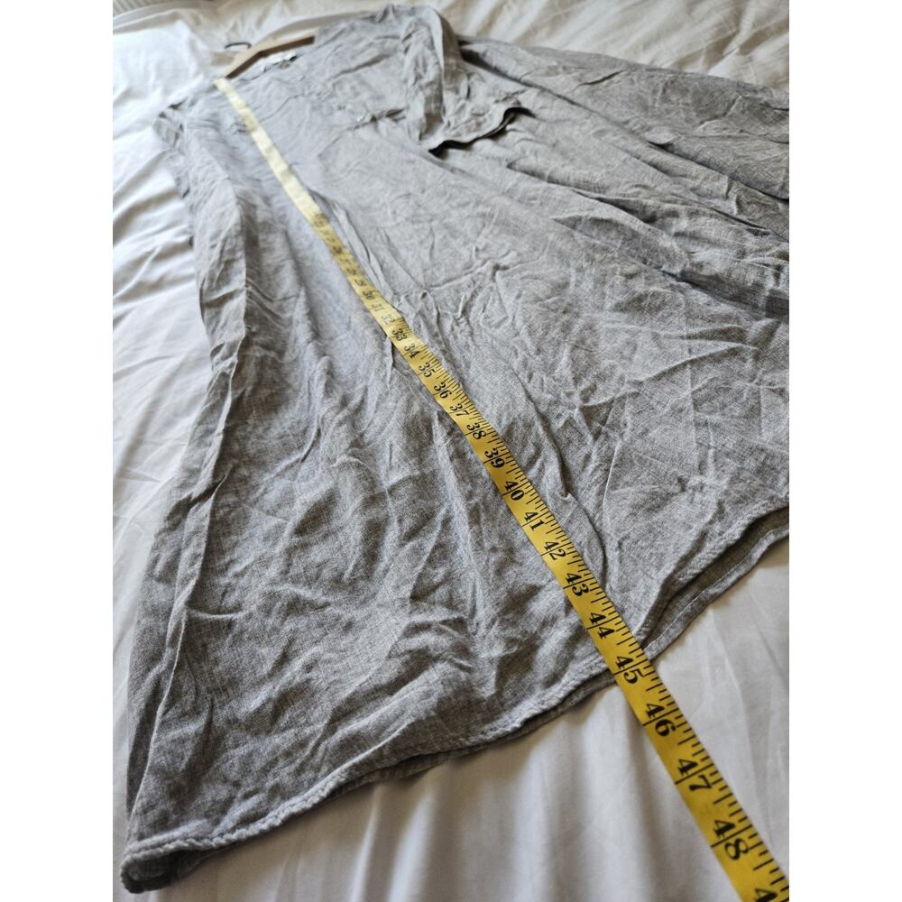 Zara Gray Chore Dress Long Sleeve Maxi Prairie Cottage Boho Lagenlook Country 2X - Picture 9 of 9